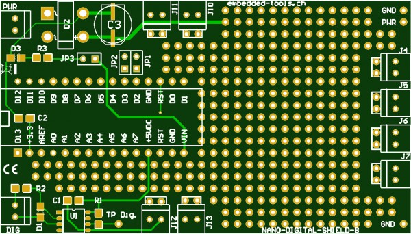 Arduino NANO Digital Shield B - Platine unbestückt